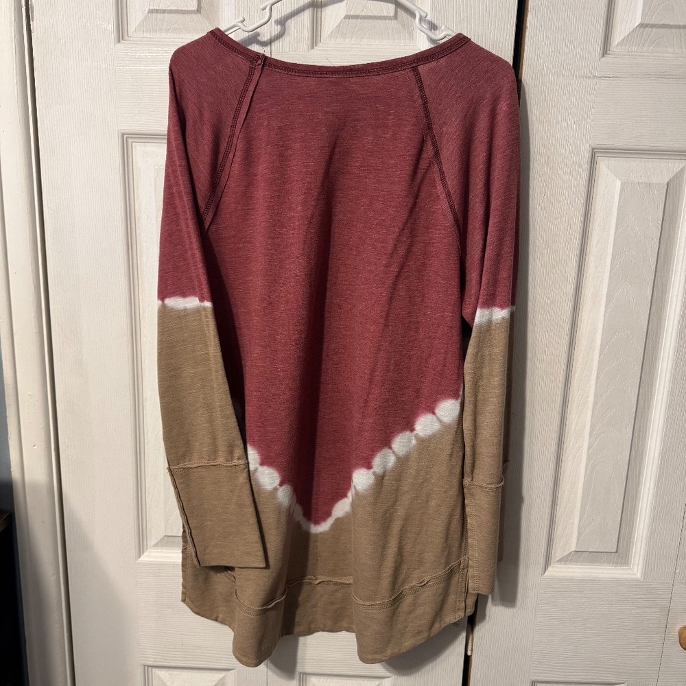 Knox Rose Tie Dye Long-Sleeve Hi-Lo Tunic - Size XL - Picture 2 of 4